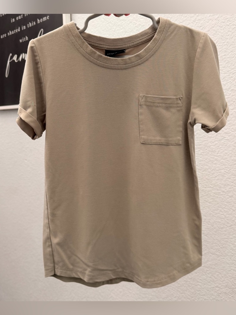 Little Bipsy Neutral Tan Bamboo Pocket Tee